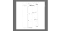 Armoire SLIDE – 120 cm – 2 portes coulissantes – Coloris blanc – Aménagement penderie ou étagères