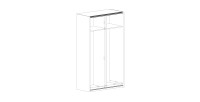 Armoire SLIDE – 120 cm – 2 portes coulissantes – Coloris blanc – Aménagement penderie ou étagères