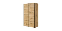 Armoire SLIDE – 120 cm – 2 portes coulissantes – Coloris chêne – Style naturel et moderne