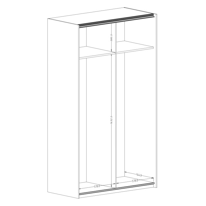 Armadio SLIDE – 120 cm – 2 porte scorrevoli – Finitura nera – Eleganza contemporanea e modulabile