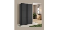 Armoire SLIDE – 120 cm – 2 portes coulissantes – Finition noire – Élégance contemporaine et modulable