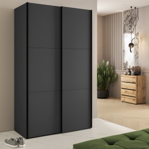 Armario SLIDE – 120 cm – 2 puertas correderas – Acabado negro – Elegancia contemporánea y modular