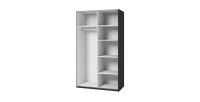 Armoire SLIDE – 120 cm – 2 portes coulissantes – Finition noire – Élégance contemporaine et modulable