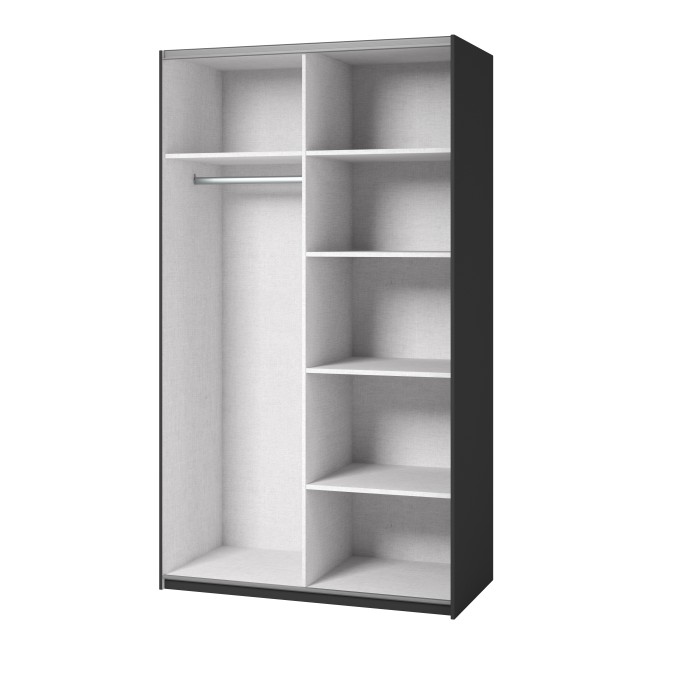 Armadio SLIDE – 120 cm – 2 porte scorrevoli – Finitura nera – Eleganza contemporanea e modulabile