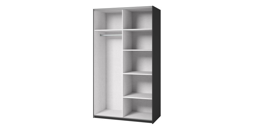 Armoire SLIDE – 120 cm – 2 portes coulissantes – Finition noire – Élégance contemporaine et modulable