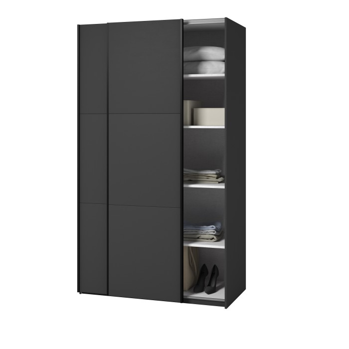 Armadio SLIDE – 120 cm – 2 porte scorrevoli – Finitura nera – Eleganza contemporanea e modulabile