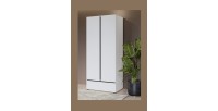 Armoire HAVANA 90 cm – 2 portes + 1 tiroir – Coloris blanc et noir – Design moderne et fonctionnel