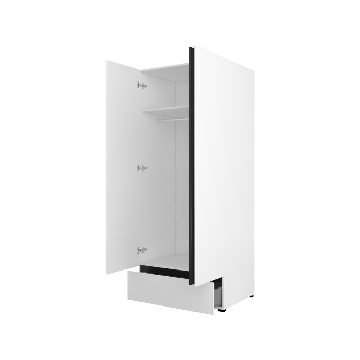 Armadio HAVANA 90 cm - 2 porte + 1 cassetto - Colori bianco e nero - Design moderno e funzionale
