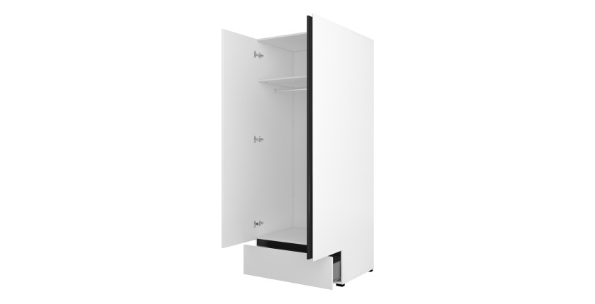 Armoire HAVANA 90 cm – 2 portes + 1 tiroir – Coloris blanc et noir – Design moderne et fonctionnel