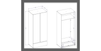 Armoire HAVANA 90 cm – 2 portes + 1 tiroir – Coloris blanc et noir – Design moderne et fonctionnel