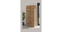 Armoire HAVANA 90 cm – Chêne et noir – 2 portes + 1 tiroir – Rangement compact au style naturel