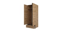 Armoire HAVANA 90 cm – Chêne et noir – 2 portes + 1 tiroir – Rangement compact au style naturel