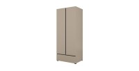 Armario HAVANA 90 cm – Beige y negro – 2 puertas + 1 cajón – Diseño compacto y contemporáneo