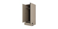 Armario HAVANA 90 cm – Beige y negro – 2 puertas + 1 cajón – Diseño compacto y contemporáneo