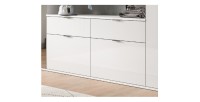 Meuble de rangement BODITE – 4 tiroirs – Blanc laqué – Élégance et rangement optimal