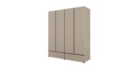 Armoire HAVANA 180 cm – Beige et noir – 4 portes et 2 tiroirs – Élégance moderne et rangement XXL