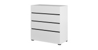 Commode HAVANA blanche et noire – 4 tiroirs – Style contemporain et rangement pratique