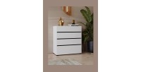 Cómoda HAVANA blanca y negra – 4 cajones – Estilo contemporáneo y almacenamiento práctico
