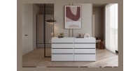 Cómoda HAVANA blanca y negra – 4 cajones – Estilo contemporáneo y almacenamiento práctico