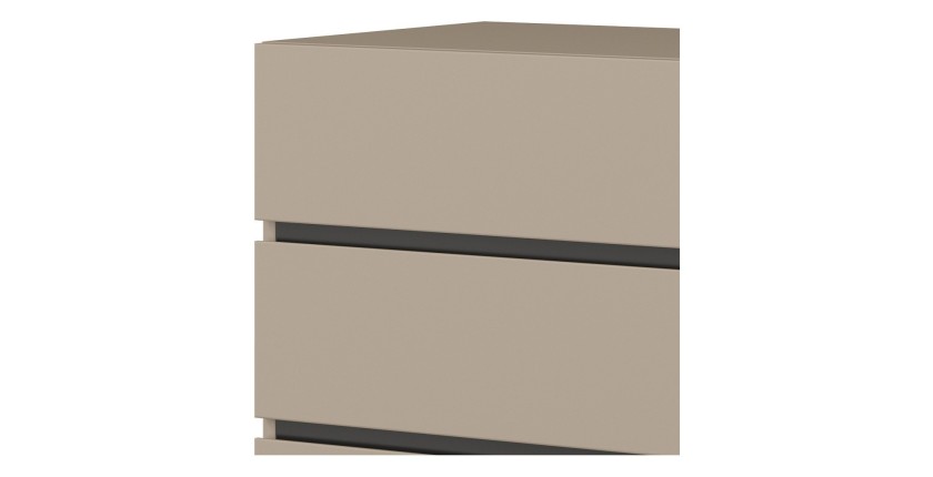 Kommode HAVANA beige und schwarz – 4 Schubladen – Moderne Eleganz und kompakte Aufbewahrung