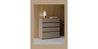 Commode HAVANA beige et noir – 4 tiroirs – Élégance moderne et rangement compact