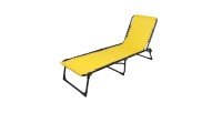 Set di 2 lettini da sole giallo senape – 187x56x26/85 cm – Metallo – Tela resistente – Pieghevoli