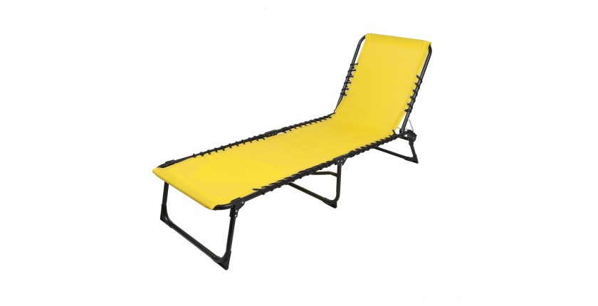 Set di 2 lettini da sole giallo senape – 187x56x26/85 cm – Metallo – Tela resistente – Pieghevoli