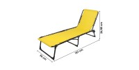Set di 2 lettini da sole giallo senape – 187x56x26/85 cm – Metallo – Tela resistente – Pieghevoli