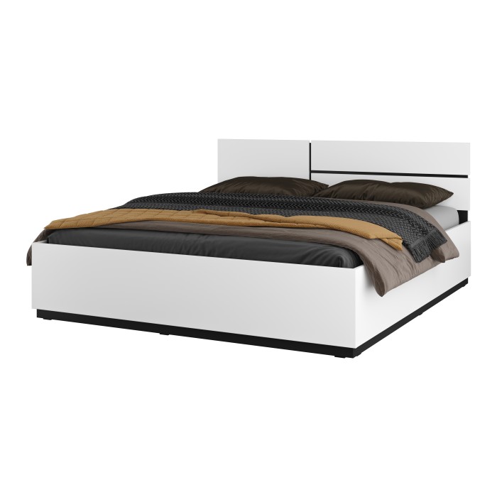 Bett HAVANA 160x200 cm weiß und schwarz – Modernes Design und robuste Struktur