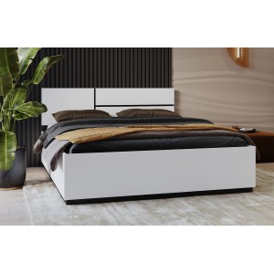 Lit HAVANA 160x200 cm blanc et noir – Design moderne et structure robuste