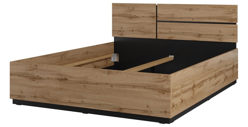 Bed HAVANA 160x200 cm wit en zwart - Modern design bed voor volwassen slaapkamer