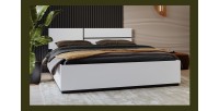Cama HAVANA 180x200 cm blanca y negra – Cama de diseño moderno para habitación adulta