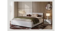 Cama HAVANA 180x200 cm blanca y negra – Cama de diseño moderno para habitación adulta