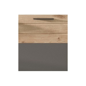 Ensemble de salle de bains : Meuble sous vasque, colonne, armoire de rangement avec miroir + 2 demi-colonne – Gris anthracite et