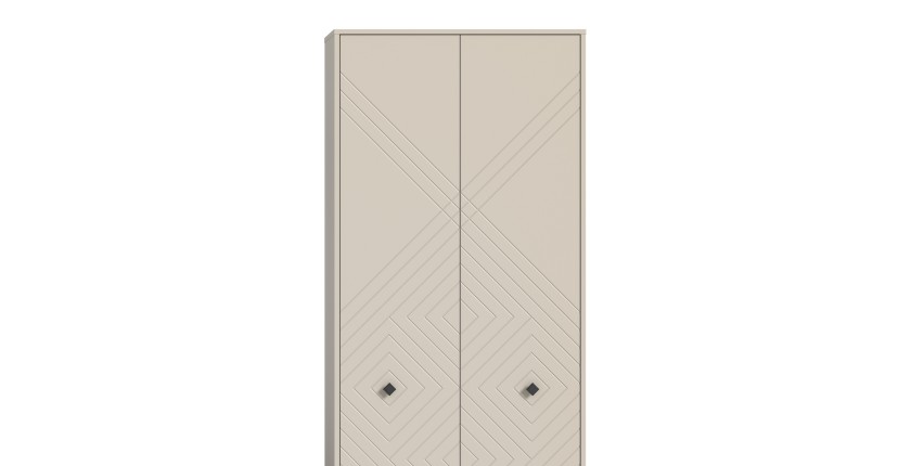 Armadio LUNA – Beige opaco – 3 porte, 6 vani – Da posizionare