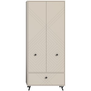 Armadio LUNA – Beige opaco – 3 porte, 6 vani – Da posizionare