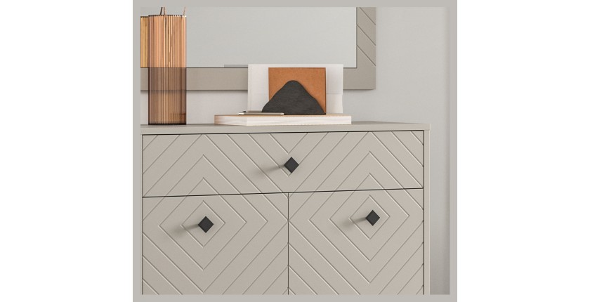 Armadio LUNA – Beige opaco – 3 porte, 6 vani – Da posizionare