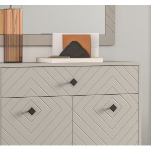 Armadio LUNA – Beige opaco – 3 porte, 6 vani – Da posizionare