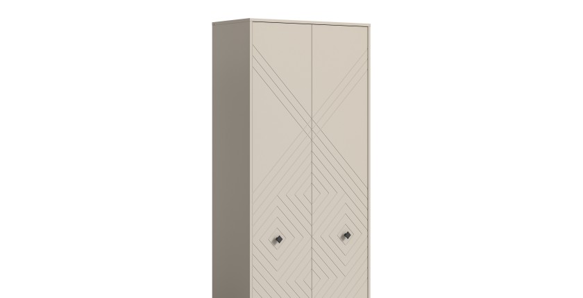 Armadio LUNA – Beige opaco – 3 porte, 6 vani – Da posizionare
