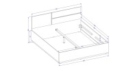 Lit HAVANA 180x200 cm beige et noir – Élégance moderne pour grande chambre adulte