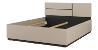 Lit HAVANA 180x200 cm beige et noir – Élégance moderne pour grande chambre adulte