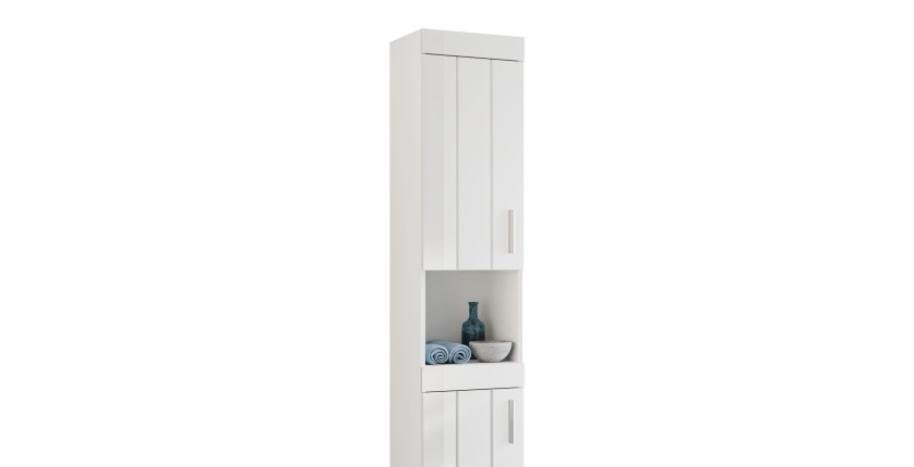 Colonne de salle de bain VENICE – Blanc laqué – Sans miroir