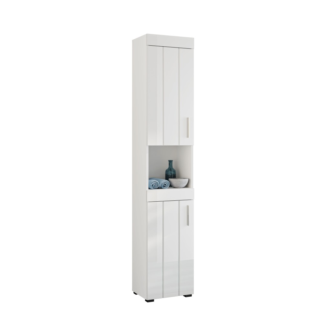 Colonne de salle de bain VENICE – Blanc laqué – Sans miroir
