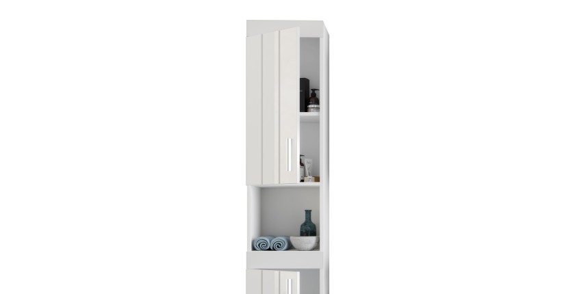 Colonne de salle de bain VENICE – Blanc laqué – Sans miroir