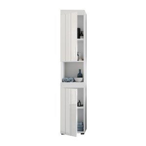 Colonne de salle de bain VENICE – Blanc laqué – Sans miroir