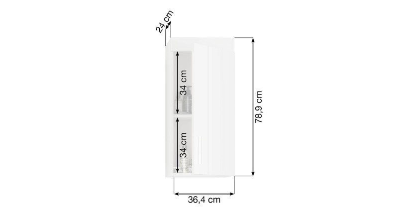 Meuble de rangement à suspendre 1 porte – Blanc laqué – VENICE