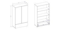 Armoire de rangement HAVANA blanche et noire 2 portes 1 tiroir – Design moderne et pratique