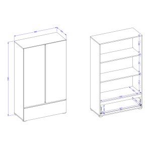 Armoire de rangement HAVANA blanche et noire 2 portes 1 tiroir – Design moderne et pratique