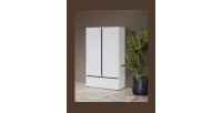 Armoire de rangement HAVANA blanche et noire 2 portes 1 tiroir – Design moderne et pratique