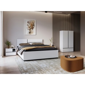 Armoire de rangement HAVANA blanche et noire 2 portes 1 tiroir – Design moderne et pratique